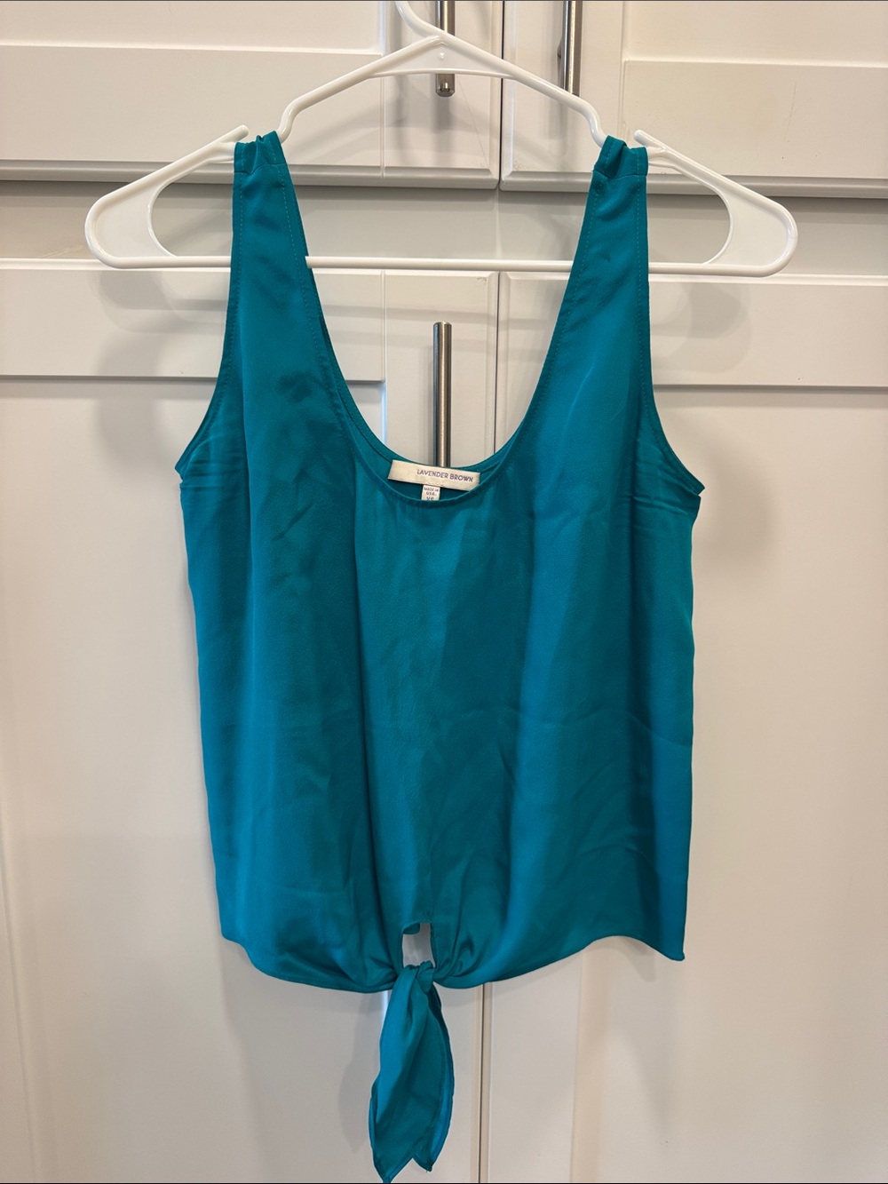 Lavender Brown Teal Tie-Hem Tank Camisole